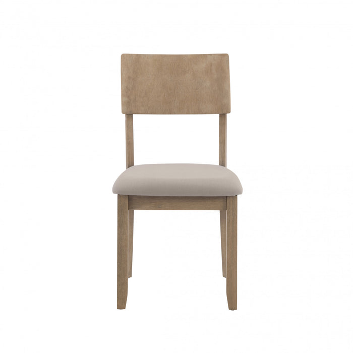 Chaise de salle à manger Jorissen en tissu d’apparence lin gris - ensemble de 2