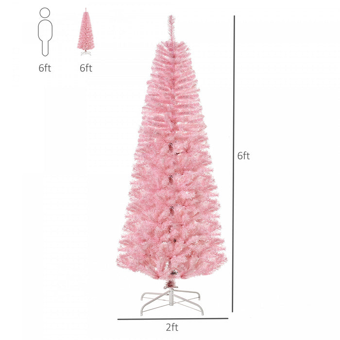 Homcom Sapin De Noel Artificiel En Forme De Crayon De 6 Pieds Avec 618 Pointes De Branche