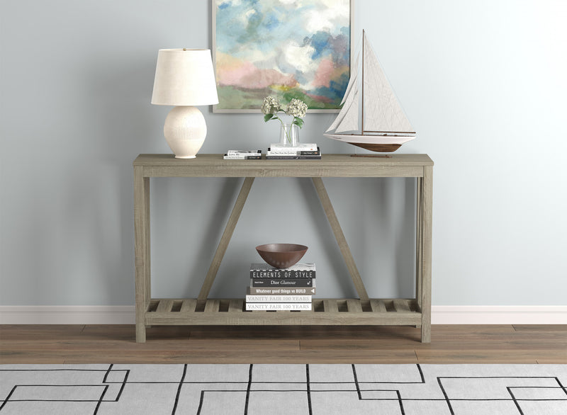 Console de 52 po avec 1 tablette - taupe foncé