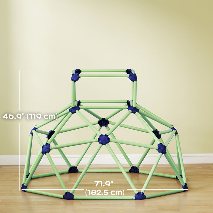Qaba Dome d'Escalade, Dome Geometrique de 1,82 m, Gymnase de Jungle Interieur/Exterieur pour Enfants 3-8 Ans, Resistant aux UV, Impermeable, Cadeau pour Garcons et Filles, Vert