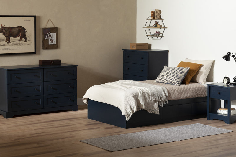Lit matelot simple Hazen - bleu marine