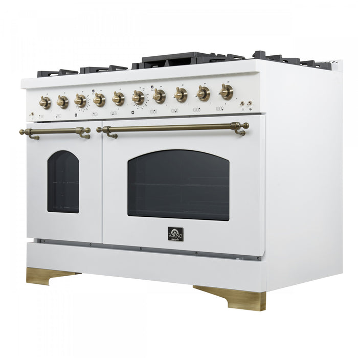 Cuisiniere a gaz Antico de 48\",blanc, avec double four – FFSGS6219-48BLK