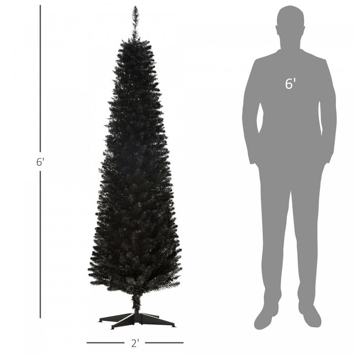Homcom Sapin De Noel Artificiel Mince Avec 390 Branches Realistes