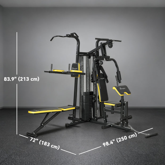 Soozier Machine de gym avec pile de poids et systeme de poulies