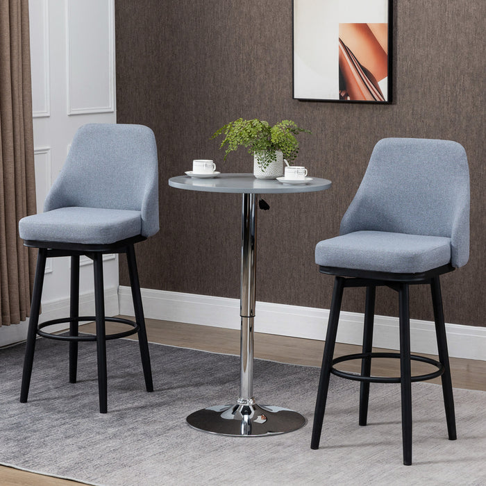 HOMCOM 2 Tabourets de Bar 360° Pivotants Pieds Gris