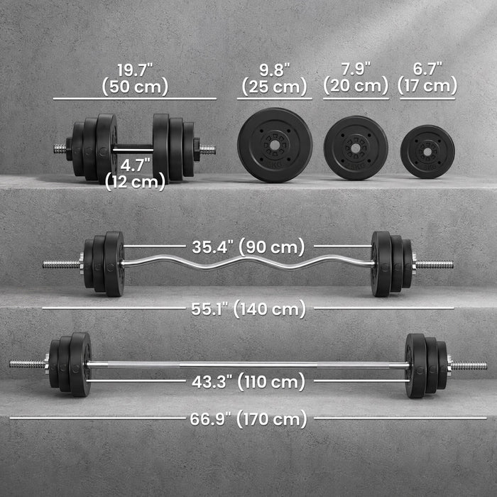 Soozier Set d’halteres reglables 3-en-1 50 kg