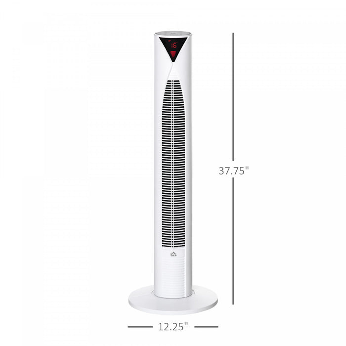 Homcom Ventilateur Tour De 38\" Avec 4 Modes De Vent Et 3 Vitesses