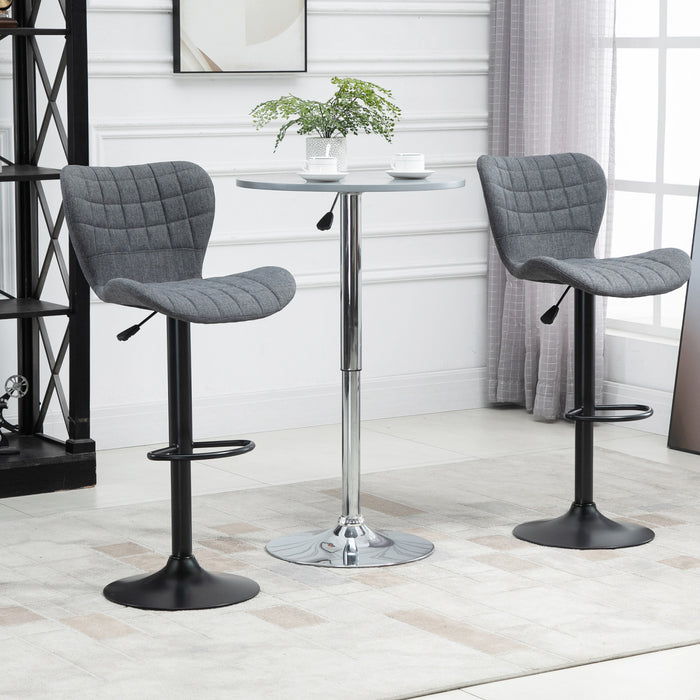HOMCOM Lot de 2 tabourets de bar pivotants a hauteur reglable avec dossier