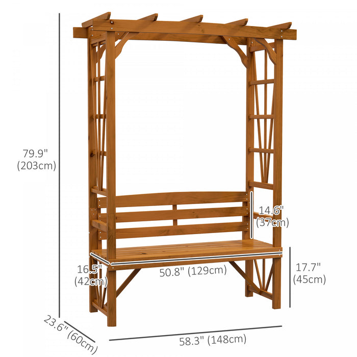 Outsunny Banc En Bois Pour 2 Personnes Pour Plantes Grimpantes, Brun