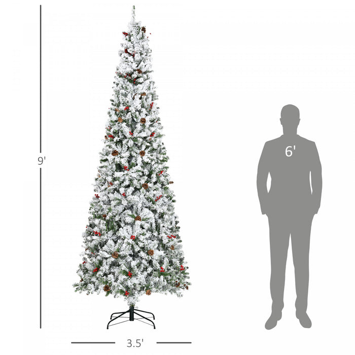 Homcom Arbre De Noel Artificiel De Neige De 9 Pieds
