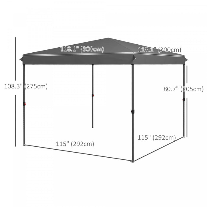 Outsunny 10x10ft Hauteur Reglable Pop Up Canopy Tente Avec 1 Bouton Push