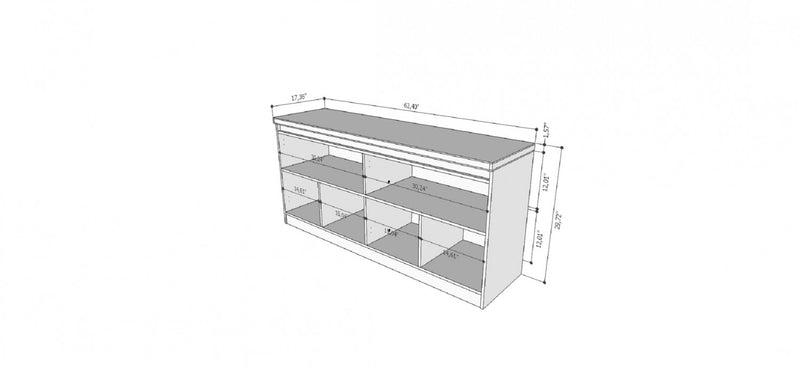 Buffet contemporain moderne viennois 62\" en noir