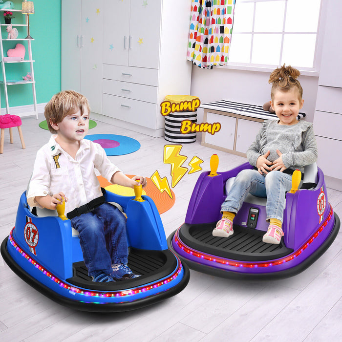 Costway 12v Vehicule 360¡a Spin Race Toy Kids Ride Sur La Voiture Pare-chocs W / Telecommande Violet