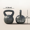 Soozier Kettlebell, 13 lbs Kettle Bell with Non-Slip Handle for Home Gym, Weight Lifting and Strength Training, Grey