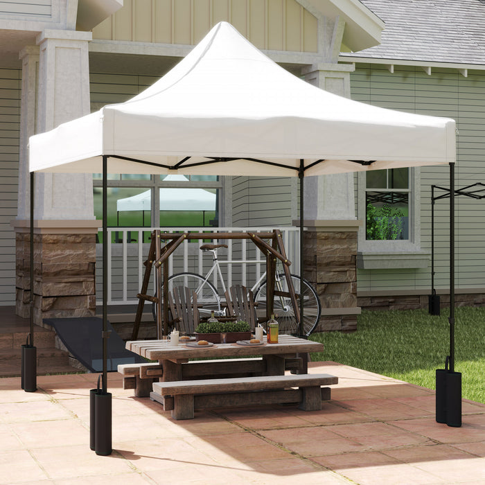 Outsunny Auvent De Remplacement Avec Sacs De Poids, 10' X 10', Blanc