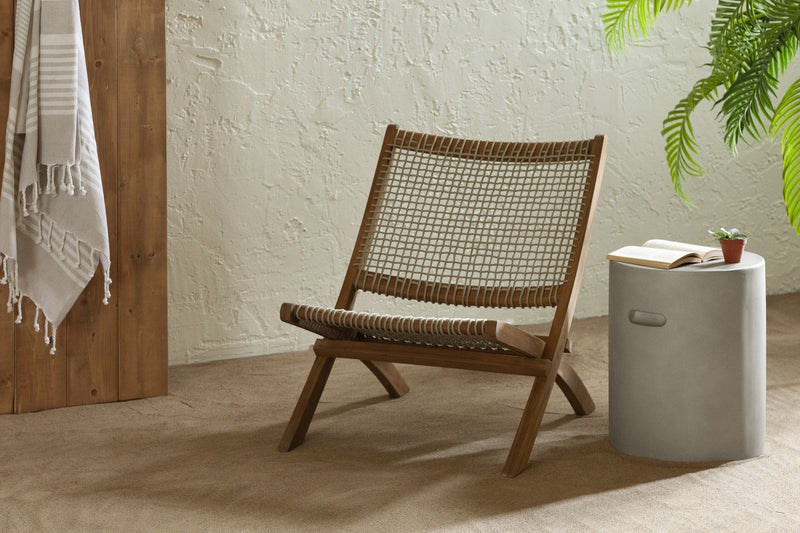 Table de fauteuil cylindrique Amalfi pour la terrasse - greige
