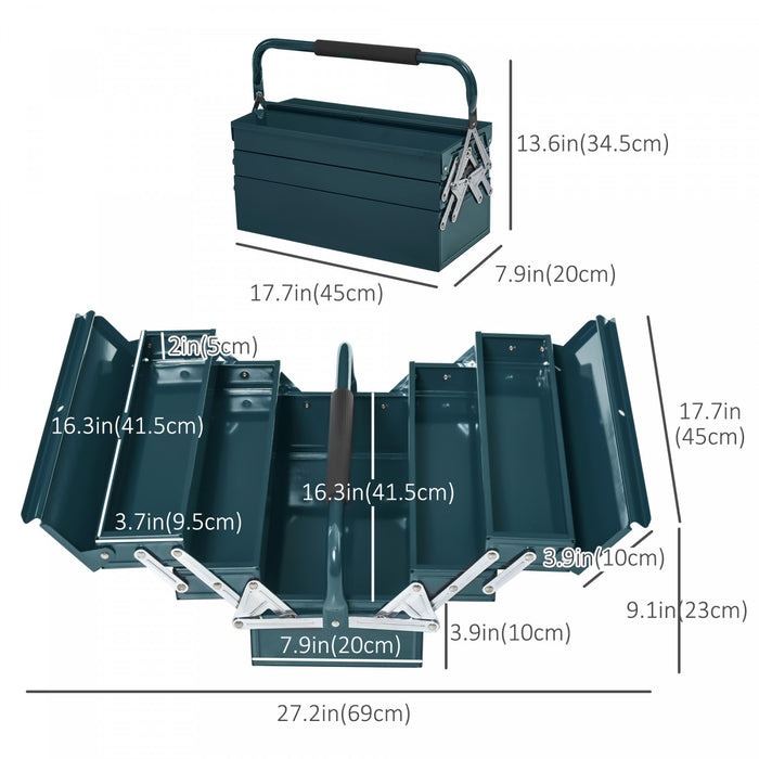 Durhand Boite A Outils Portable En Metal A 5 Plateaux