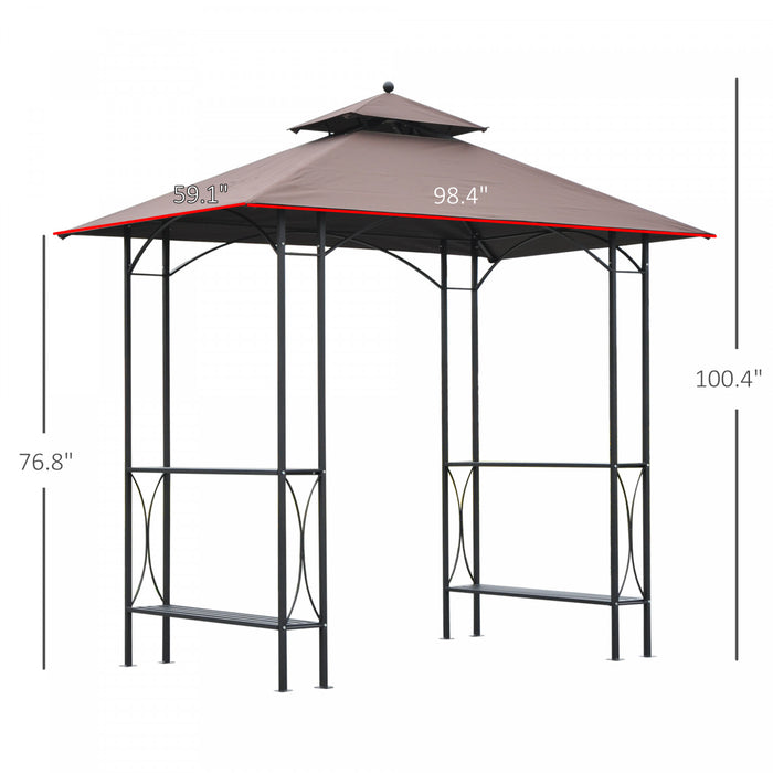 Outsunny 8' X5' Gazebo Tente Pavillon Bbq Grill Jardin Parasol