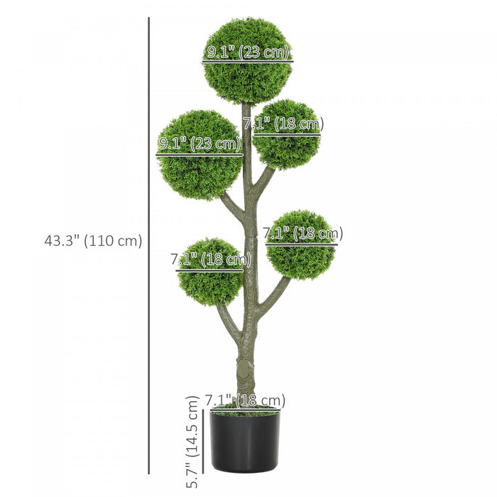 HOMCOM Plante Artificielle Decorative, Cypres en Pot, 110 cm