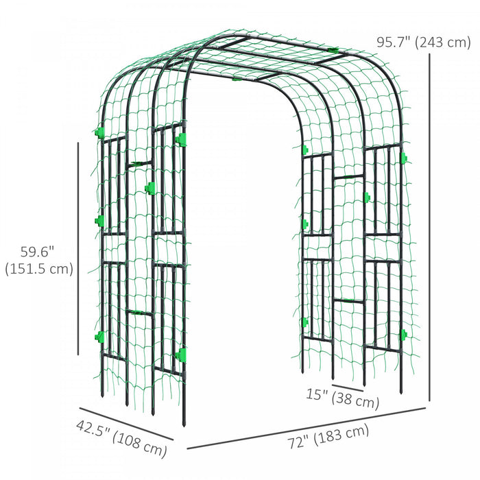 Outsunny Treillis D'arche De Jardin De 8 Pi De Haut Pour Plantes Grimpantes