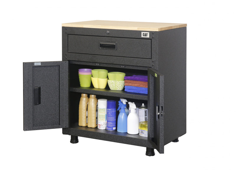 Armoire de rangement de garage CAT® prete a assembler, 28 po, 1 tiroir, 2 portes