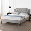 Kellen Upholstered Platform Bed with Headboard in Light Grey - Queen Size | Kellen lit plateforme rembourré avec tête de lit gris pâle - Grand