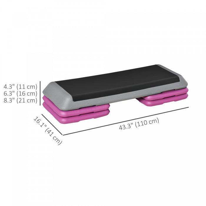Soozier 43\" Plate-forme Aerobic Reglable Stepper 3 Niveaux, noir