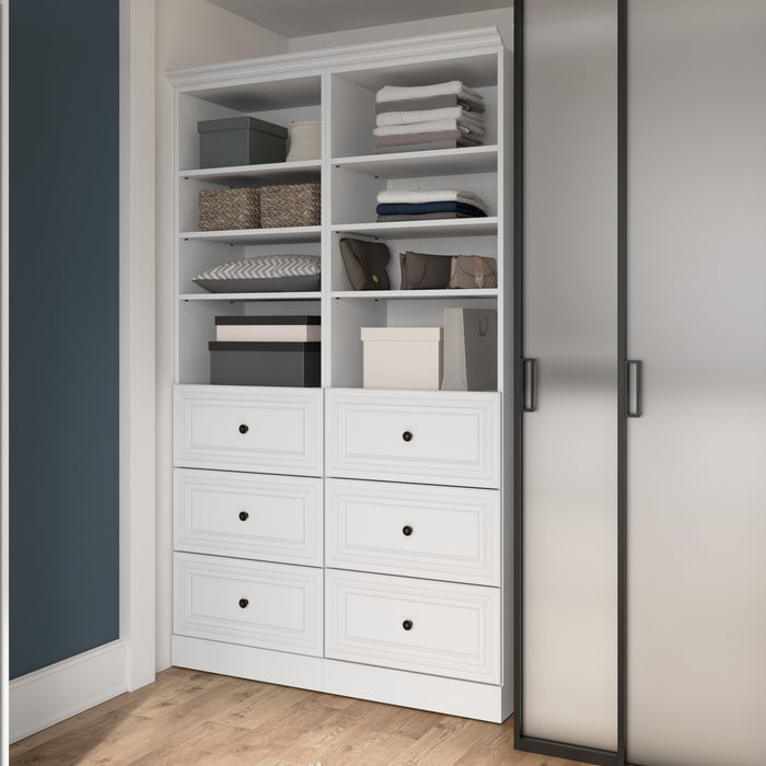 Système d’organisation de garde-robe Versatile de Bestar de 50 po (L) avec tiroirs - blanc