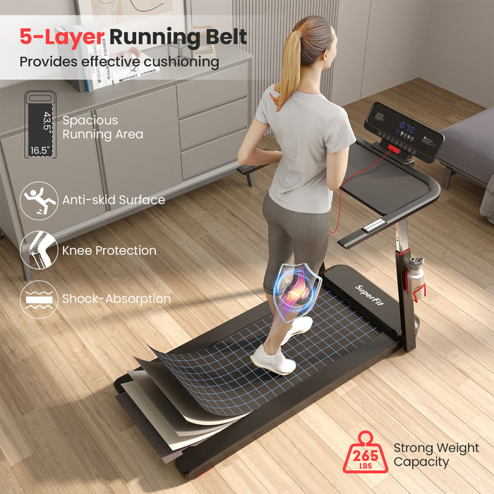 Superfit 3hp Machine De Course Pliant Tapis Roulant Hauteur Reglable App Tableau De Controle