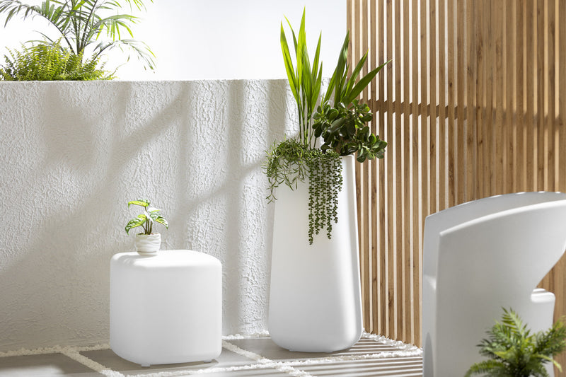 Table de fauteuil Dalya pour l’extérieur - blanche