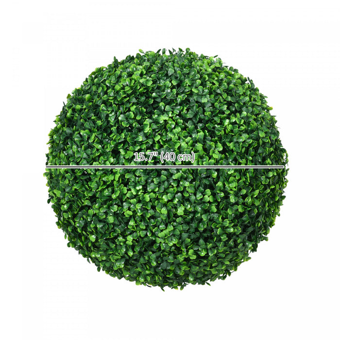HOMCOM Lot de 2 Boules de Buis Artificielles, 15.7\"