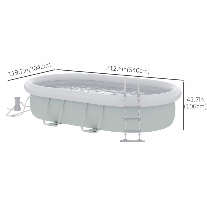 Outsunny Piscine Hors Sol, Piscine A Cadre Rectangulaire Non Gonflable