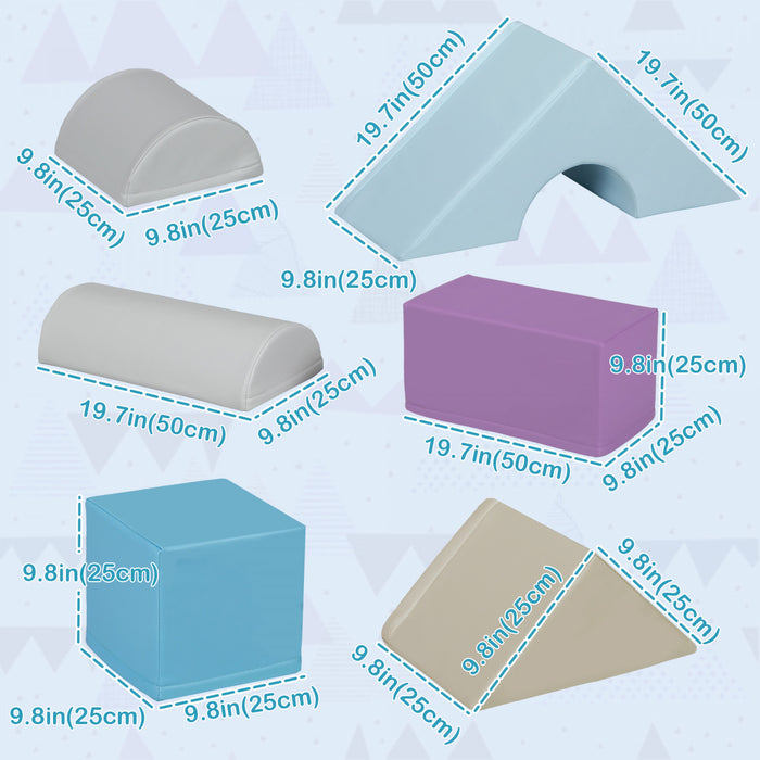 Soozier Blocs De Jeu Souples 11pcs, Jouet De Gymnastique Pour Enfants, Blocs De Construction Et D'empilage En Mousse, Ensemble De Jeu D'apprentissage, Jouet D'activite, Multicolore