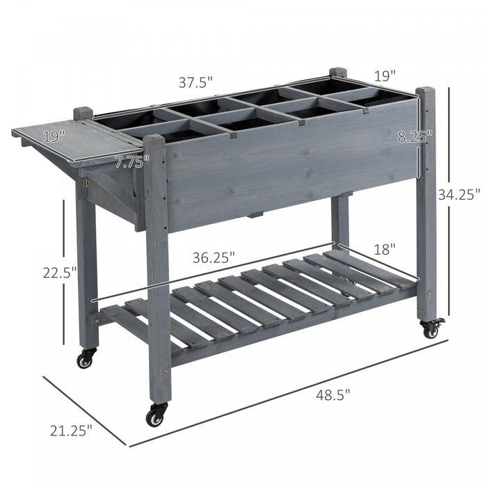 Outsunny Jardiniere Surelevee De 49'' X 21'' X 34'' Jardiniere Surelevee En Bois Pour L'exterieur Jardiniere Surelevee En Bois Avec Bardage, Brun