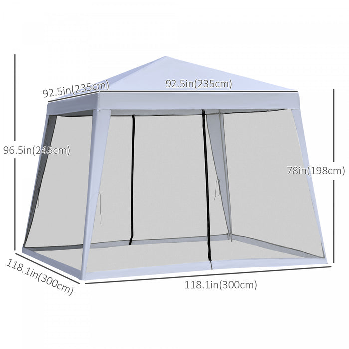 Tonnelle Barnum Style Colonial Dim. 3l X 3l X 2,45h M 4 Moustiquaires 2 Zippees Gris Noir