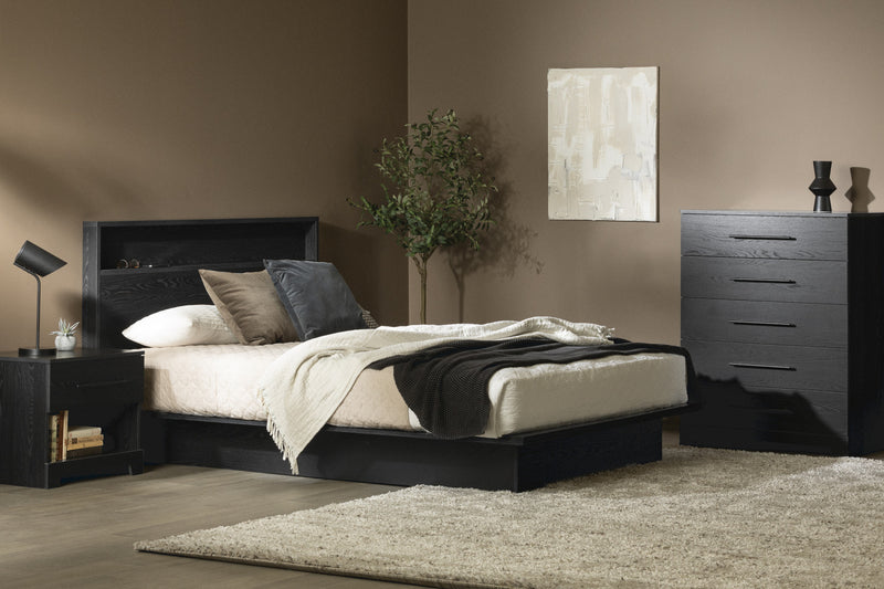 Commode verticale Primo à 5 tiroirs - chêne noir