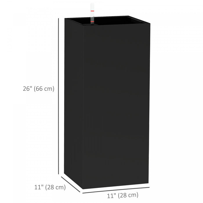 Outsunny Lot de 2 jardinieres d'exterieur en plastique de 11\", noir