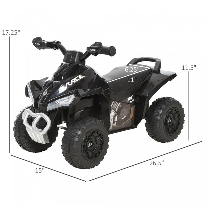 Aosom Moto 4 Roues Jouet Pour Enfants Bebe Pieds A Terre Avec Musique Et Fonction D'eclairage Pour 18-36 Mois Noir