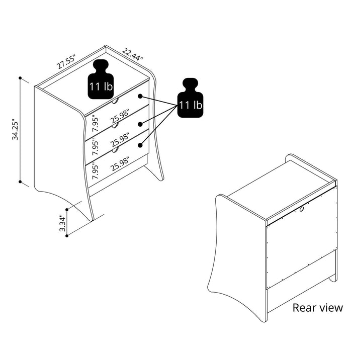 Ensemble de commode 2 pieces Coney style milieu du siecle en gris charbon