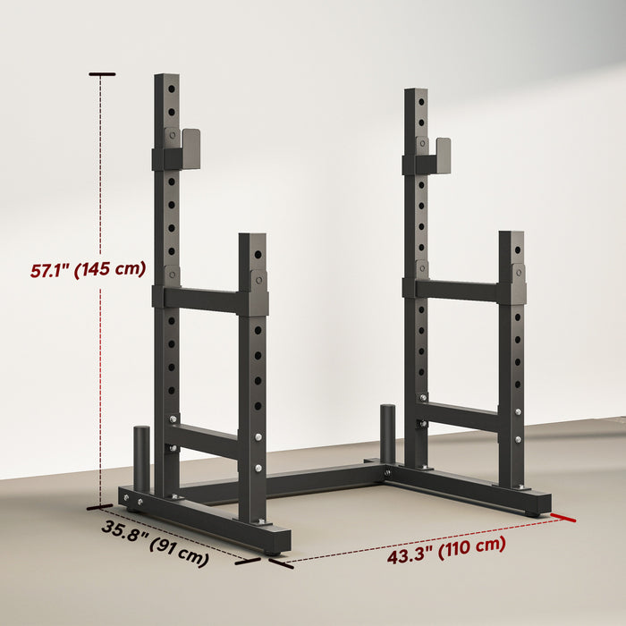 Soozier Support a squat reglable, support multifonction pour halteres, noir