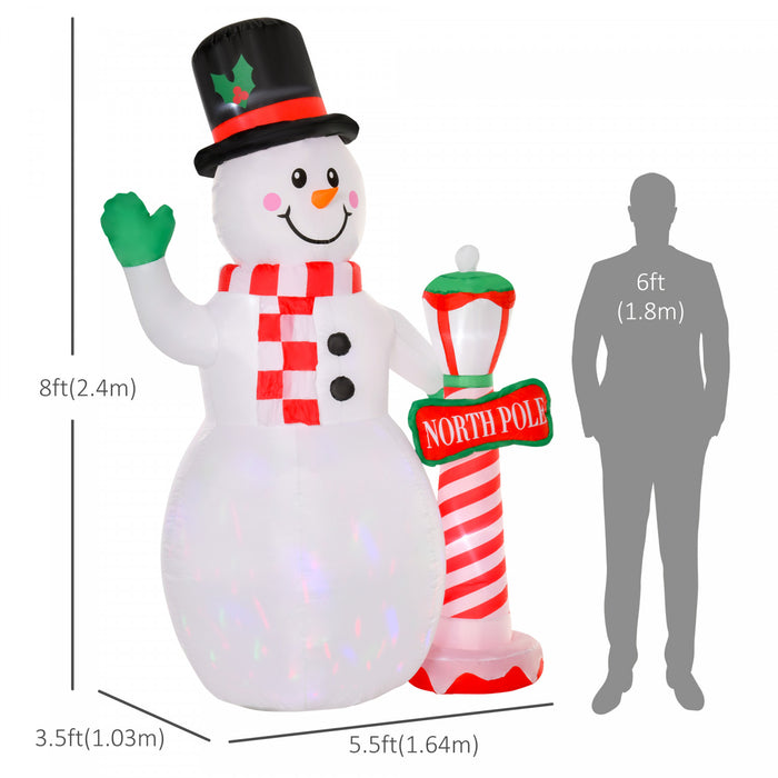 Homcom Bonhomme De Neige Gonflable Blanche