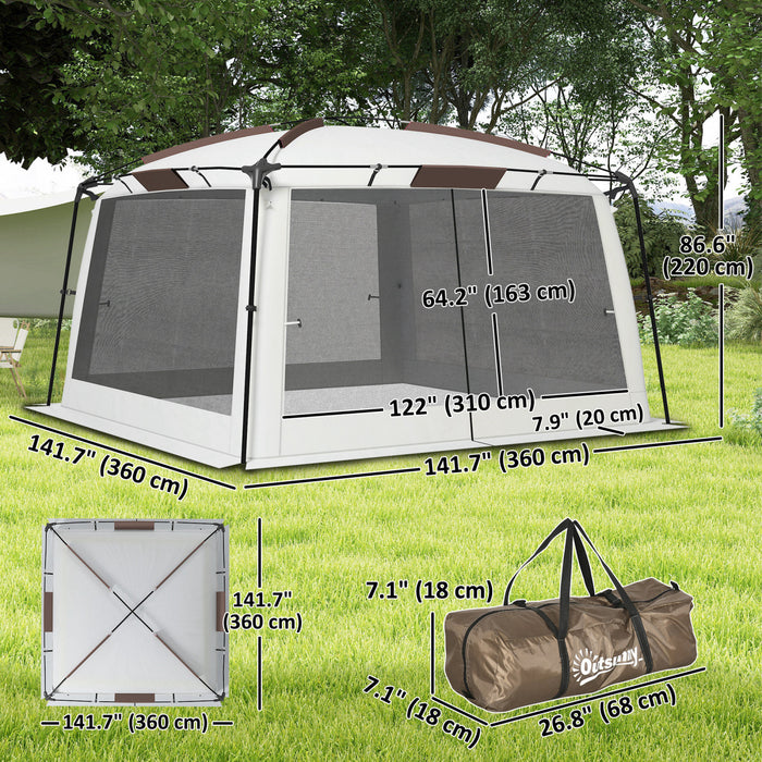 Outsunny Tente Moustiquaire, 12' X 12', Protection Uv50+, Blanc