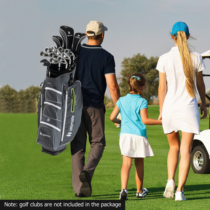 Sac De Chariot De Golf Leger Costway Avec 15 Voies Haut Diviseur Individuel Putter Bien Refroidisseur Sac Vert