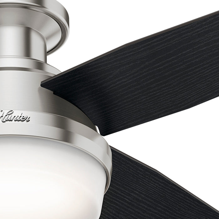 Ventilateur de plafond Dempsey à profil bas avec luminaire - Gris