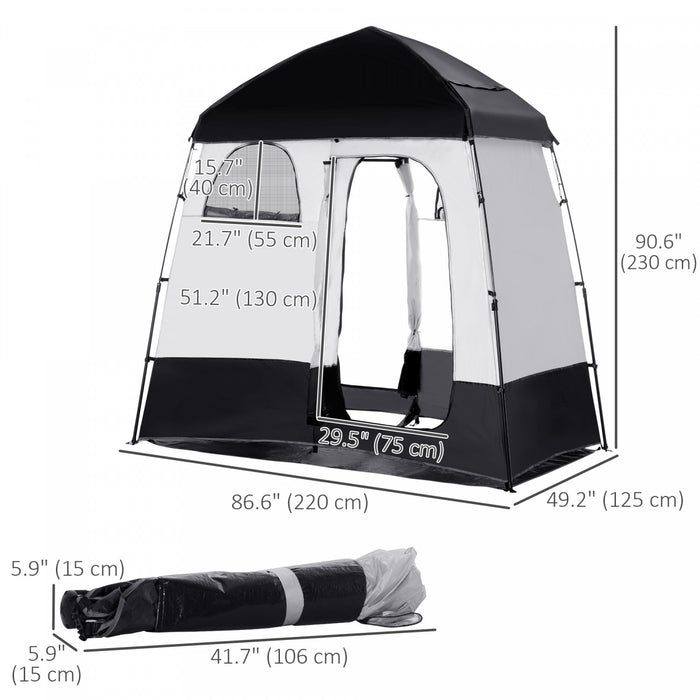 Outsunny Tente De Douche Avec Sac De Douche, Sol, Sac De Transport, Noir