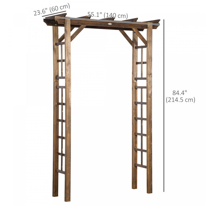 Outsunny Arbre De Jardin En Bois 85\", Treillis D'arche De Jardin