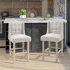 HOMCOM Modern Counter Bar Stools Upholstered Counter Chairs Set of 2 Beige