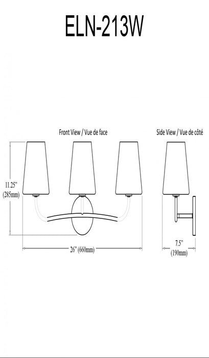 Lumière de coiffeuse Eleanor de Dainolite en verre martelé transparent, avec fini laiton vieilli et 3 ampoules