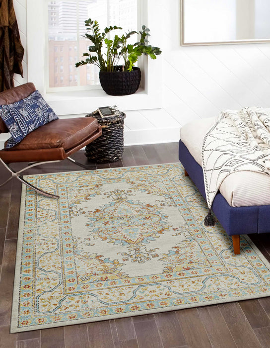 Tapis Traditionnel Esme 7'10\" x 10'6\" en Ivoire