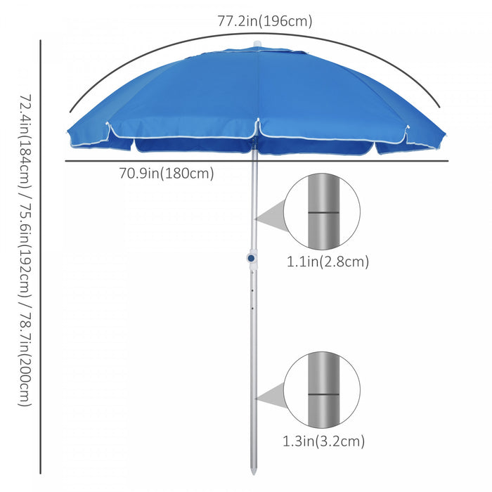 Outsunny Parasol De Plage Bleu